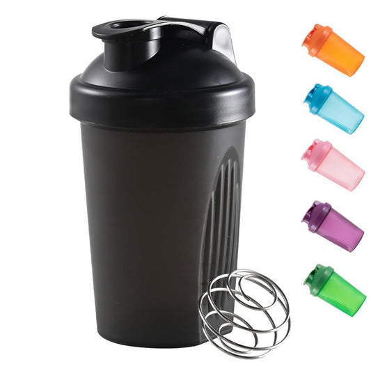 Gym Shaker 400ml mit Kugel auslaufsicher Schwarz