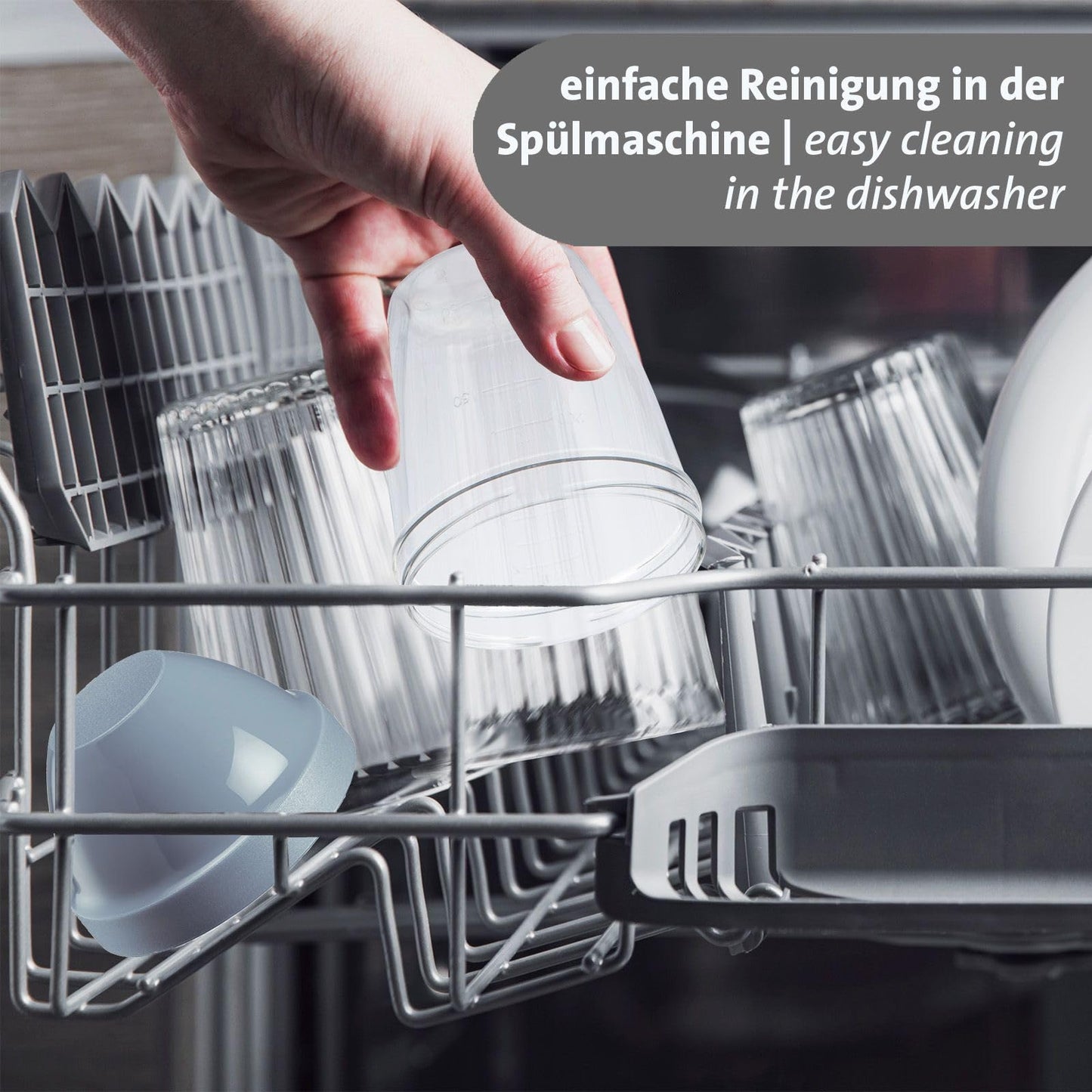 Westmark Mixbecher 250ml mit Mixscheibe Klar Blau