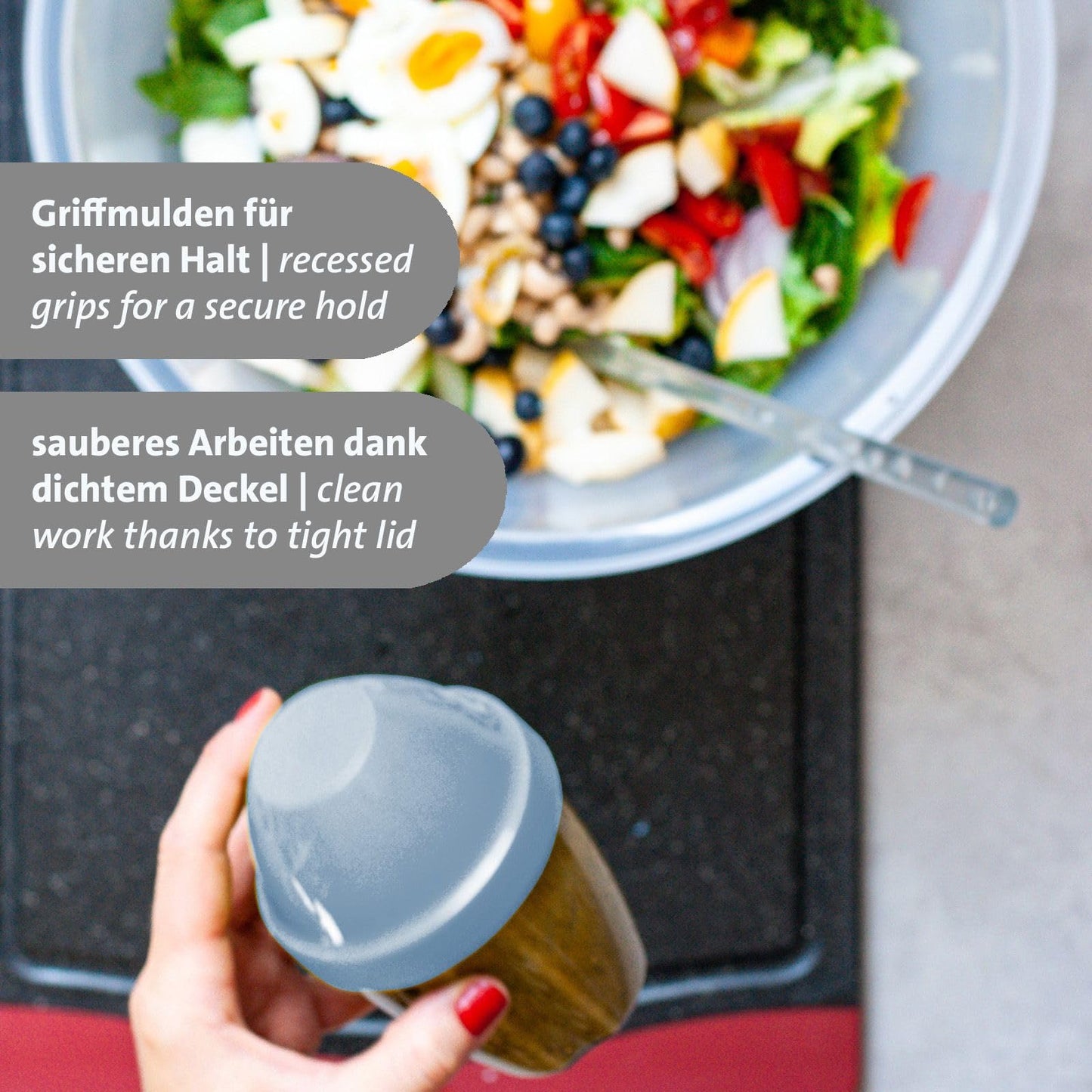 Westmark Mixbecher 250ml mit Mixscheibe Klar Blau