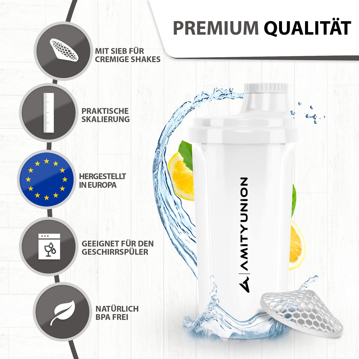 Proteinshaker Heaven 500ml auslaufsicher mit Sieb